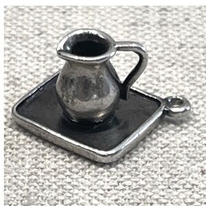 James Avery Sterling Silver Pitcher on Tray Charm Retired Creamer Pendant